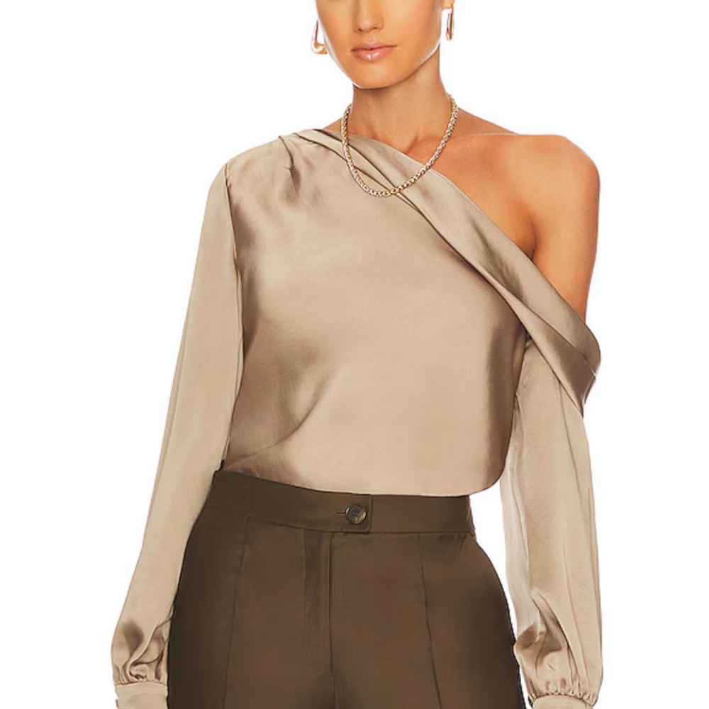 SIMKHAI Alice One Shoulder Silk Top - NWT
